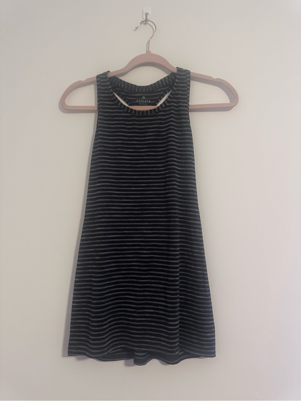 Athleta Black and White Striped Racerback Tank